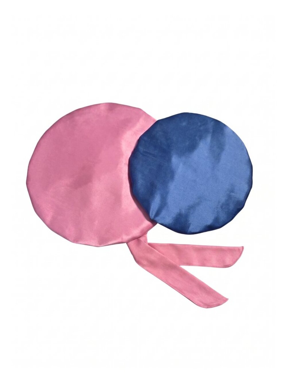 NEW | Set of 2 Reversible Satin Hair Bonnets Tie-Front Sleep Caps